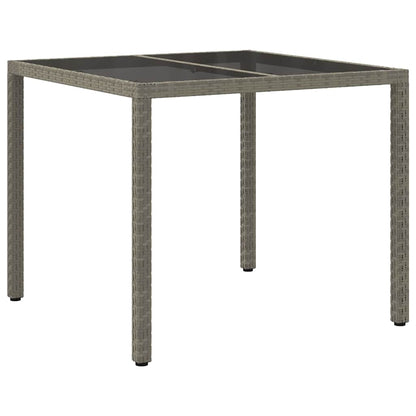Garden Table Grey 90 x 90 x 75 cm Poly Rattan