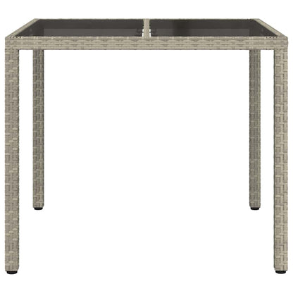 Garden Table Grey 90 x 90 x 75 cm Poly Rattan