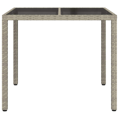 Garden Table Grey 90 x 90 x 75 cm Poly Rattan