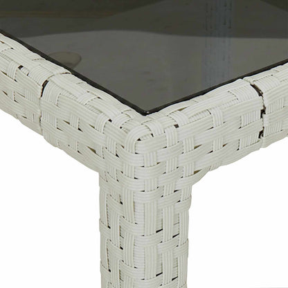 Garden Table White 90 x 90 x 75 cm Poly Rattan