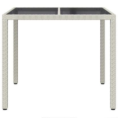 Garden Table White 90 x 90 x 75 cm Poly Rattan