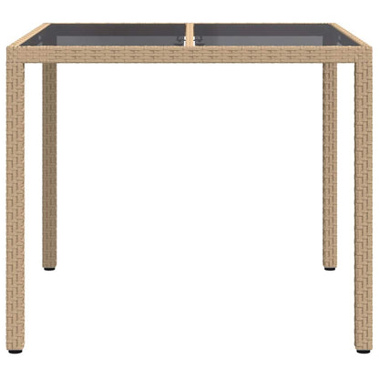Garden Table Beige 90 x 90 x 75 cm Poly Rattan