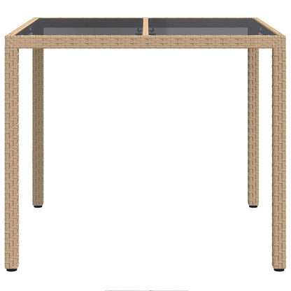 Garden Table Beige 90 x 90 x 75 cm Poly Rattan