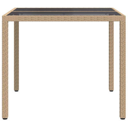 Garden Table Beige 90 x 90 x 75 cm Poly Rattan