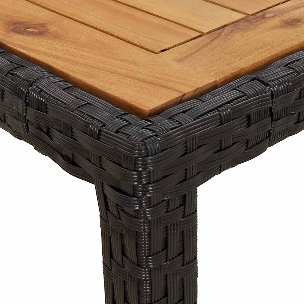 Garden Table Black 90 x 90 x 75 cm Poly Rattan
