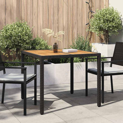 Garden Table Black 90 x 90 x 75 cm Poly Rattan