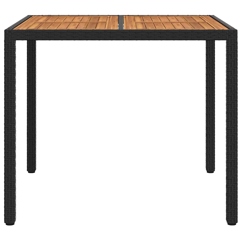 Garden Table Black 90 x 90 x 75 cm Poly Rattan