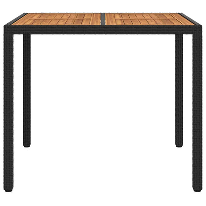 Garden Table Black 90 x 90 x 75 cm Poly Rattan