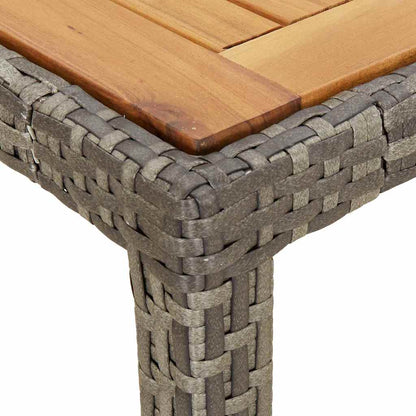 Garden Table Grey 90 x 90 x 75 cm Poly Rattan