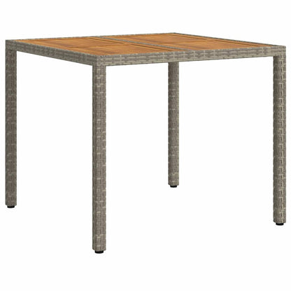 Garden Table Grey 90 x 90 x 75 cm Poly Rattan