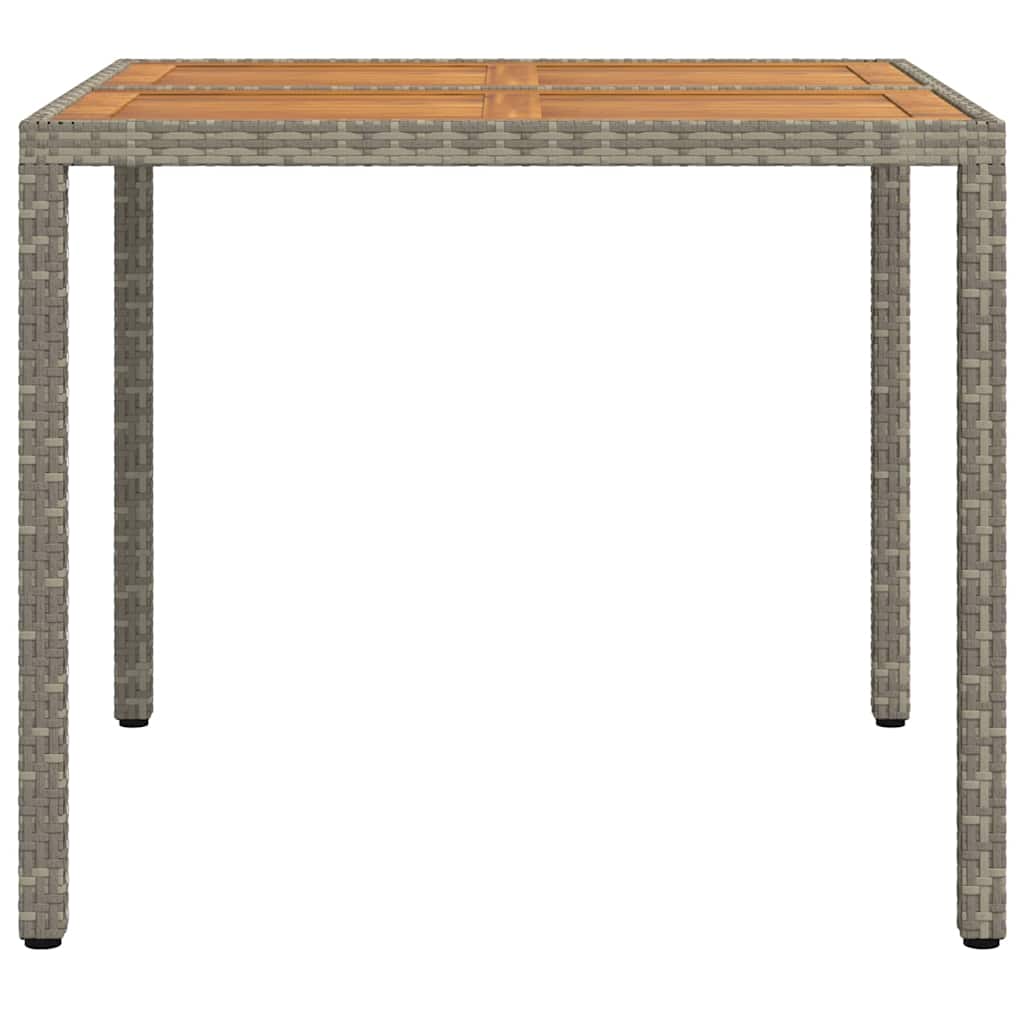 Garden Table Grey 90 x 90 x 75 cm Poly Rattan