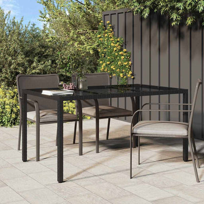 Garden Table Black 150 x 90 x 75 cm Poly Rattan