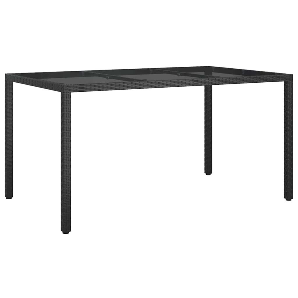Garden Table Black 150 x 90 x 75 cm Poly Rattan