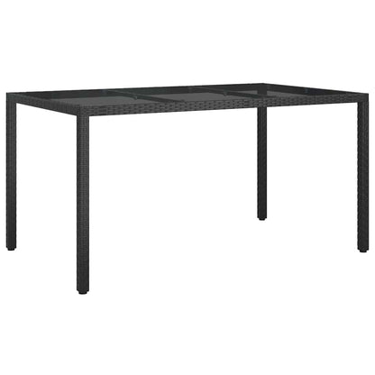 Garden Table Black 150 x 90 x 75 cm Poly Rattan