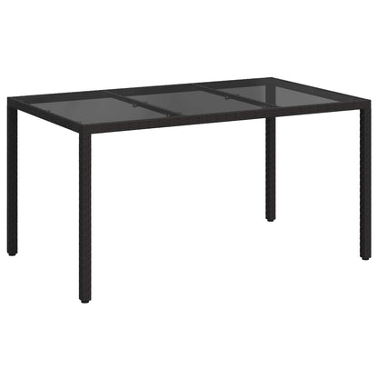 Garden Table Black 150 x 90 x 75 cm Poly Rattan
