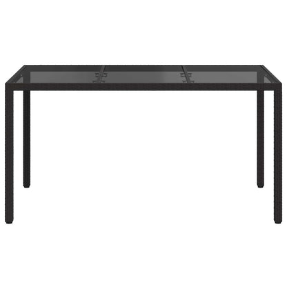 Garden Table Black 150 x 90 x 75 cm Poly Rattan