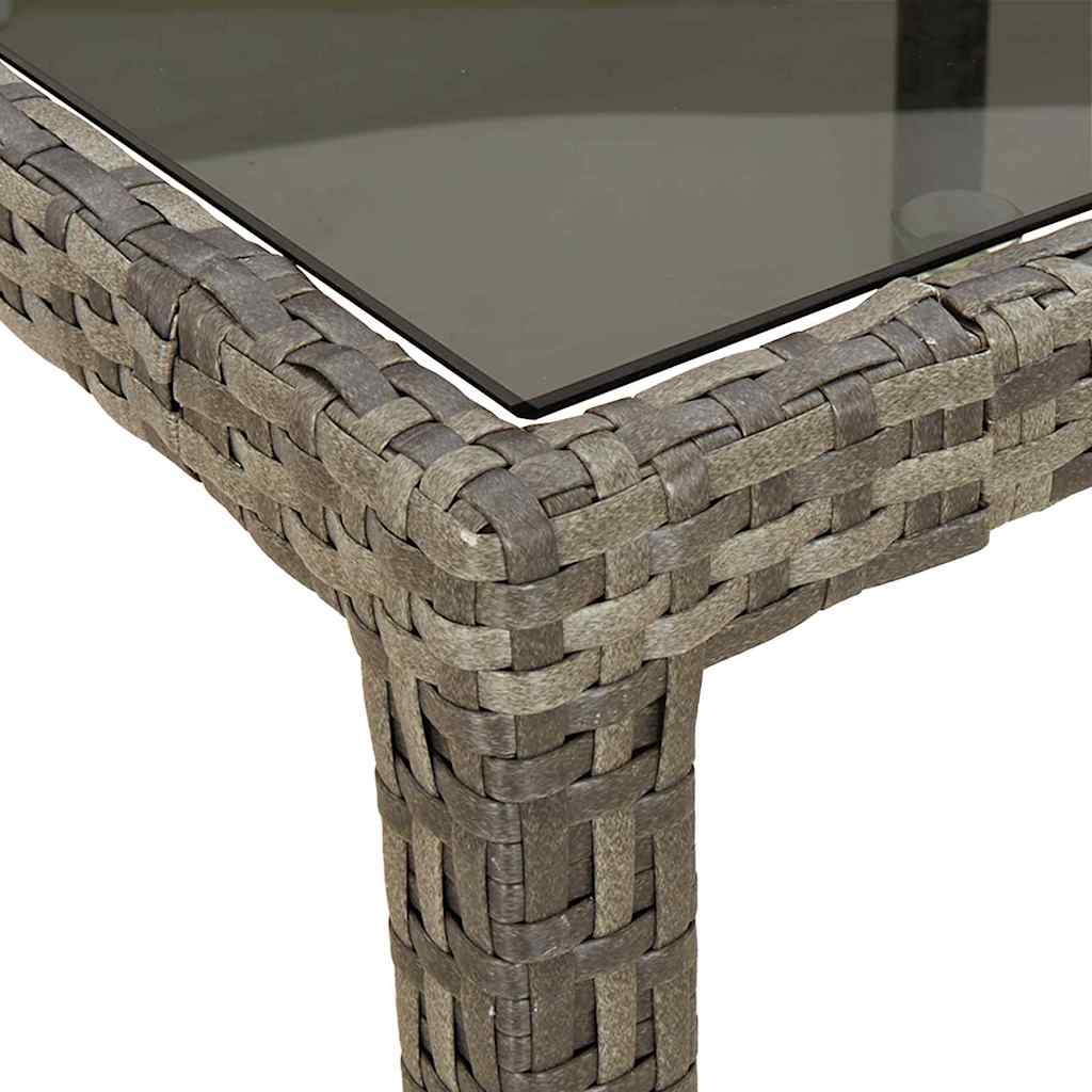 Garden Table Grey 150 x 90 x 75 cm Poly Rattan