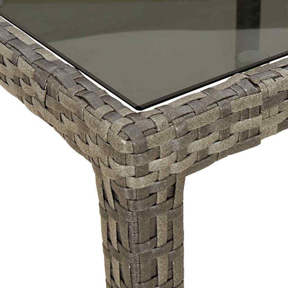 Garden Table Grey 150 x 90 x 75 cm Poly Rattan
