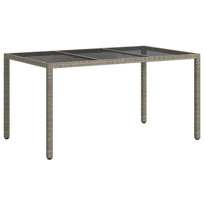 Garden Table Grey 150 x 90 x 75 cm Poly Rattan