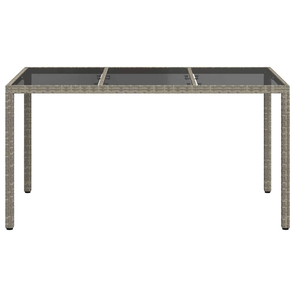 Garden Table Grey 150 x 90 x 75 cm Poly Rattan