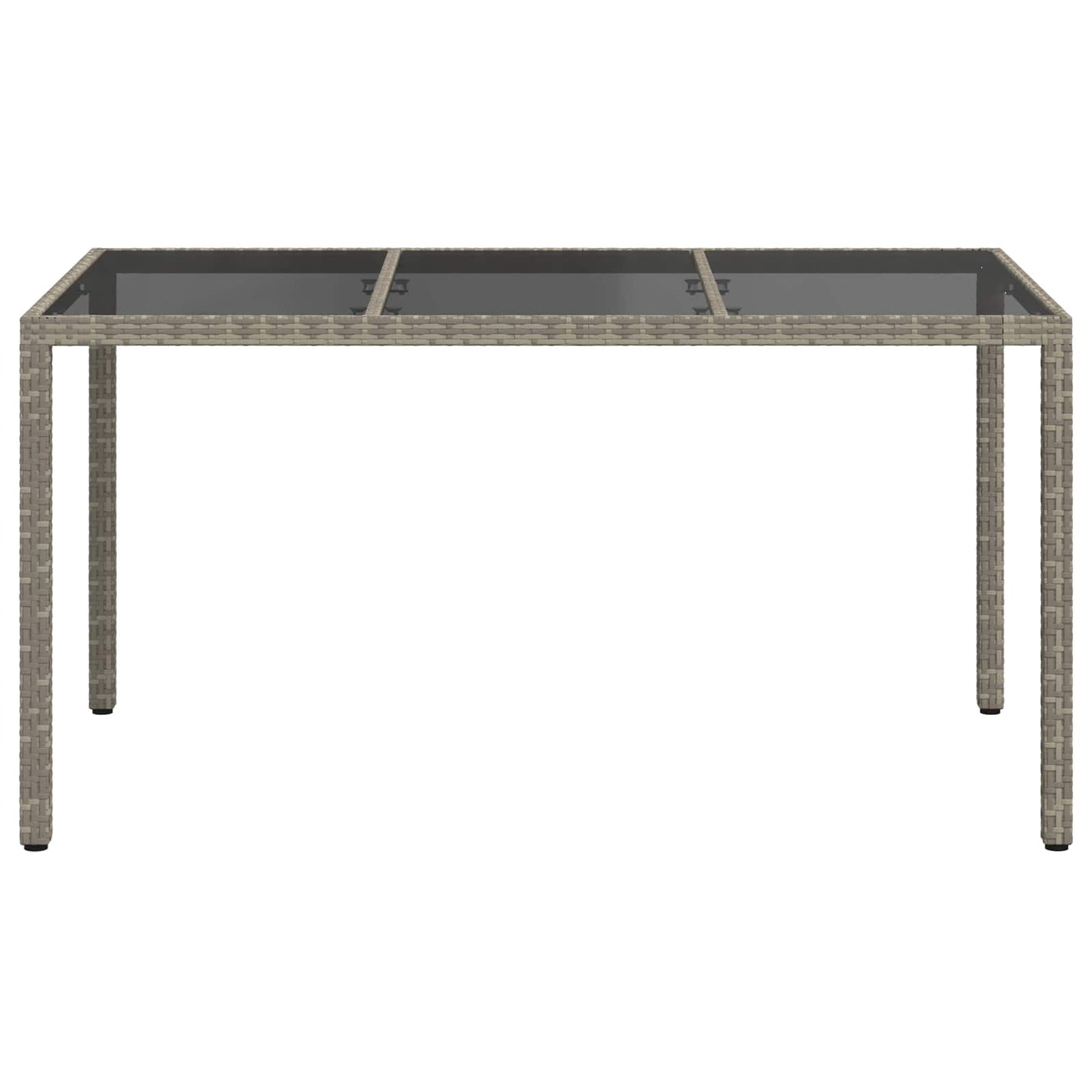 Garden Table Grey 150 x 90 x 75 cm Poly Rattan