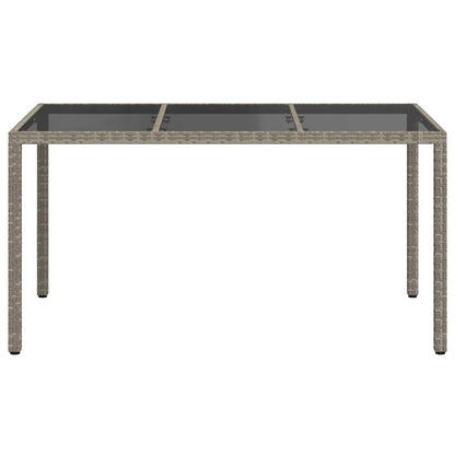 Garden Table Grey 150 x 90 x 75 cm Poly Rattan