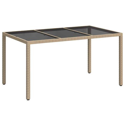 Garden Table Beige 150 x 90 x 75 cm Poly Rattan