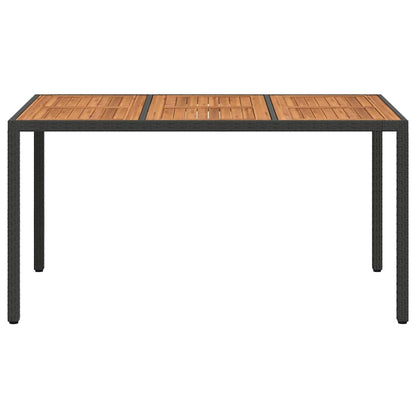 Garden Table Black 150 x 90 x 75 cm Poly Rattan