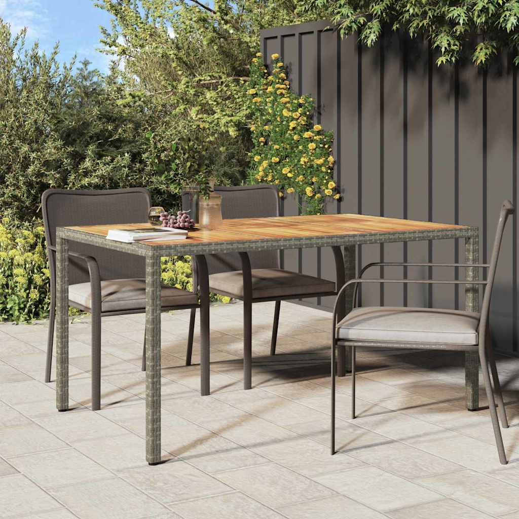 Garden Table Grey 150 x 90 x 75 cm Poly Rattan