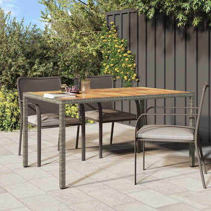 Garden Table Grey 150 x 90 x 75 cm Poly Rattan