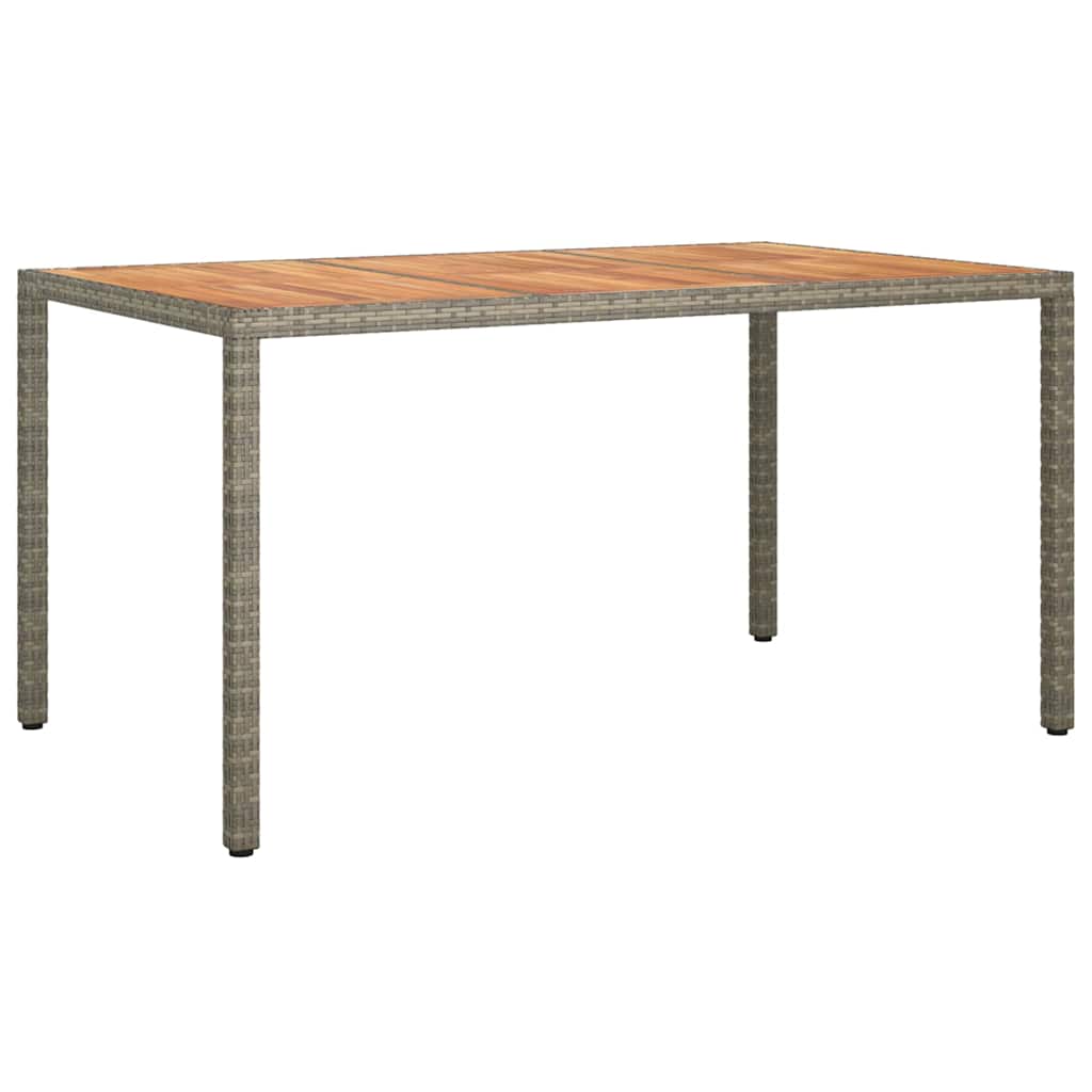 Garden Table Grey 150 x 90 x 75 cm Poly Rattan