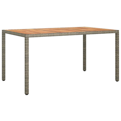 Garden Table Grey 150 x 90 x 75 cm Poly Rattan