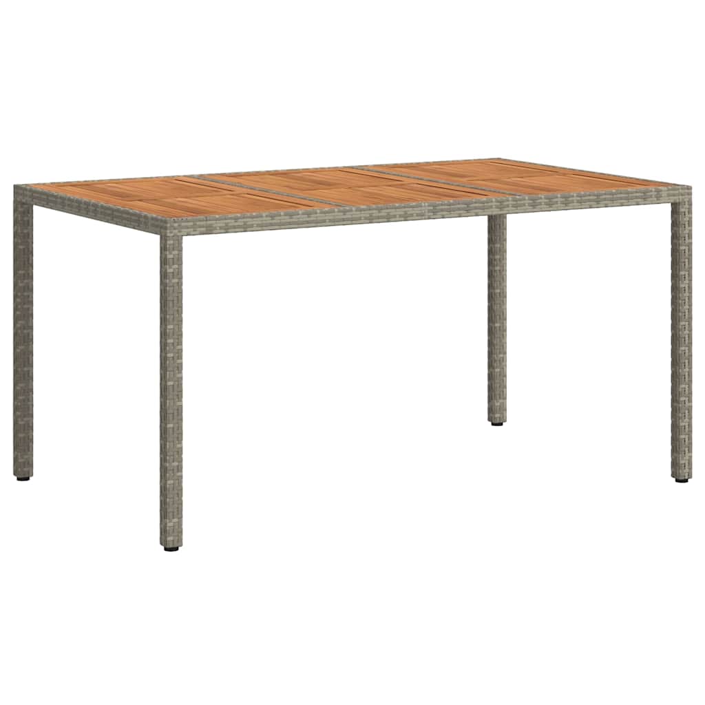 Garden Table Grey 150 x 90 x 75 cm Poly Rattan