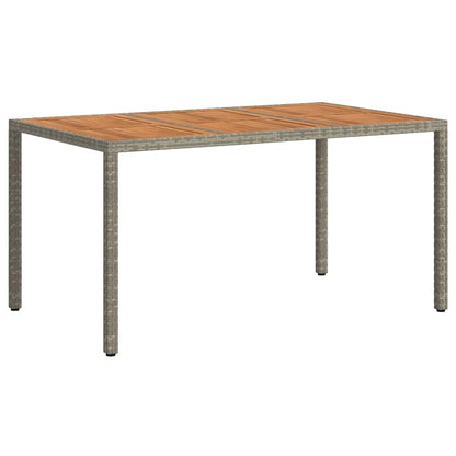 Garden Table Grey 150 x 90 x 75 cm Poly Rattan