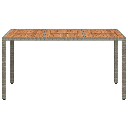 Garden Table Grey 150 x 90 x 75 cm Poly Rattan