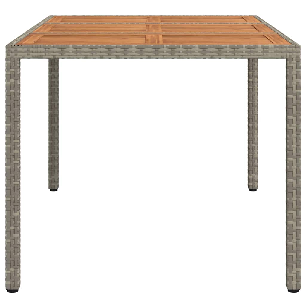 Garden Table Grey 150 x 90 x 75 cm Poly Rattan
