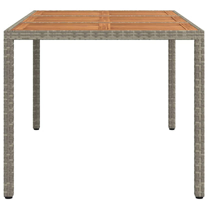 Garden Table Grey 150 x 90 x 75 cm Poly Rattan