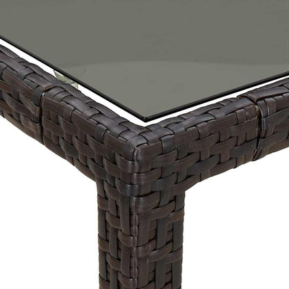 Garden Table Brown 190 x 90 x 75 cm Poly Rattan