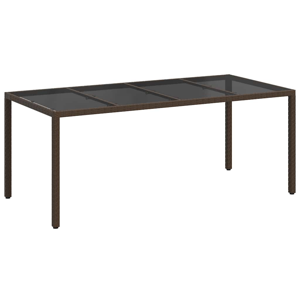 Garden Table Brown 190 x 90 x 75 cm Poly Rattan
