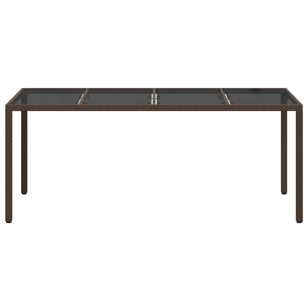 Garden Table Brown Poly Rattan