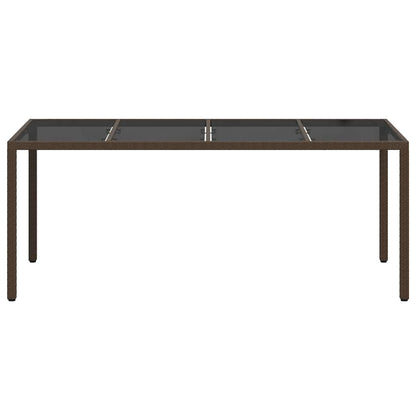 Garden Table Brown Poly Rattan