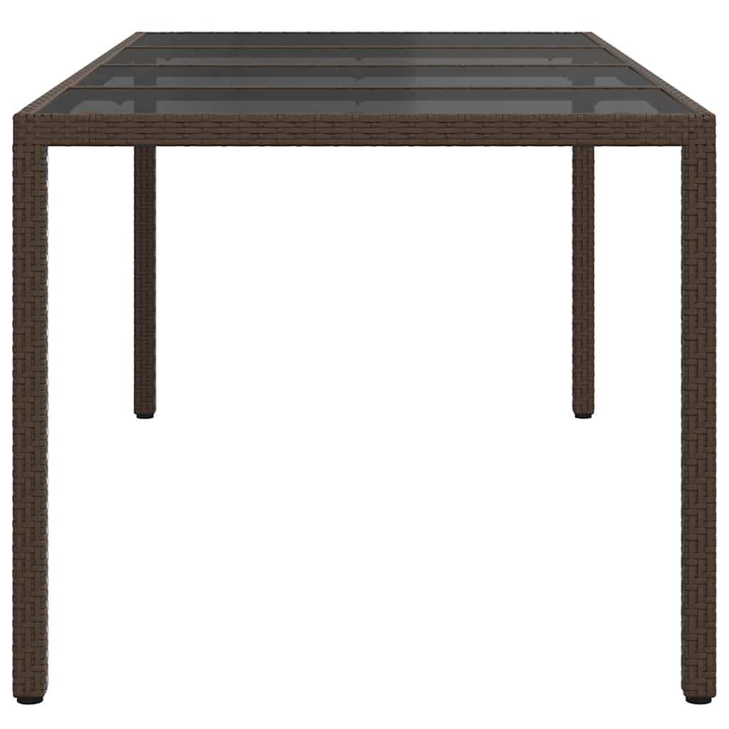 Garden Table Brown Poly Rattan