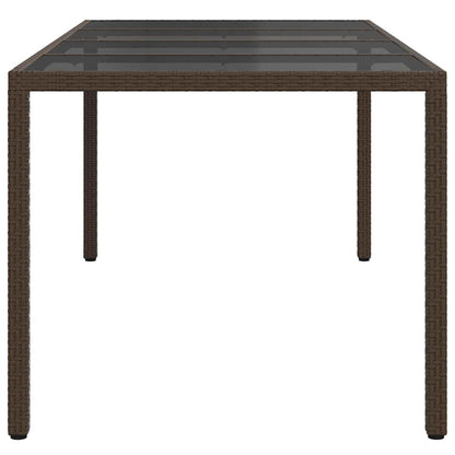Garden Table Brown Poly Rattan