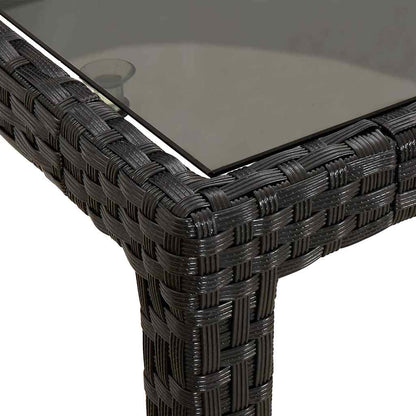 Garden Table Black 190 x 90 x 75 cm Poly Rattan