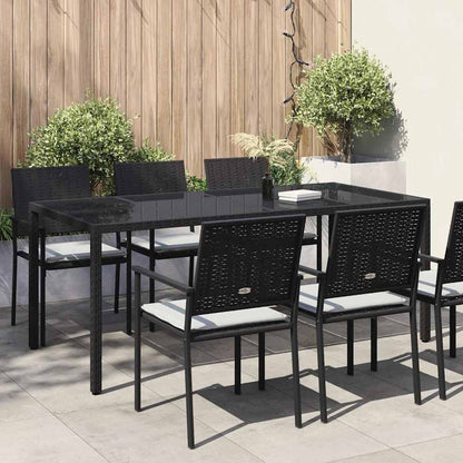 Garden Table Black 190 x 90 x 75 cm Poly Rattan