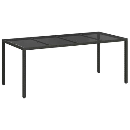Garden Table Black 190 x 90 x 75 cm Poly Rattan