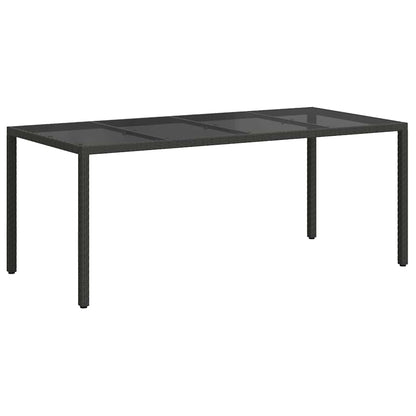 Garden Table Black 190 x 90 x 75 cm Poly Rattan