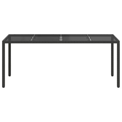 Garden Table Black 190 x 90 x 75 cm Poly Rattan