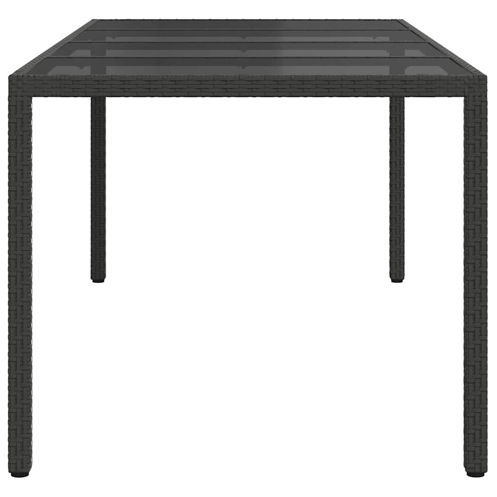 Garden Table Black 190 x 90 x 75 cm Poly Rattan
