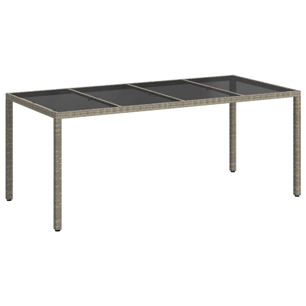 Garden Table Grey 190 x 90 x 75 cm Poly Rattan